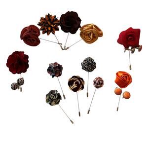 15 Piece Lot Floral Mens Lapel Pins & Cuff Links Fall Collection Suit New